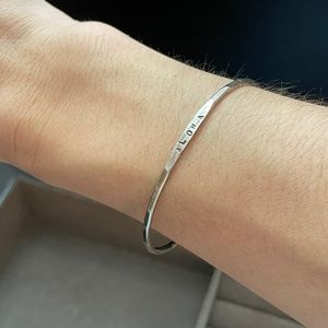 Aloha Silver Bangle Bracelet